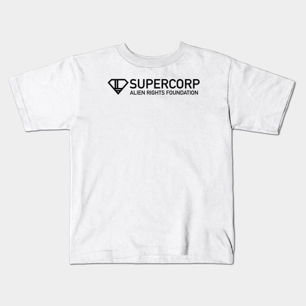 Supercorp Alien Rights Foundation Kids T-Shirt by slomotionworks